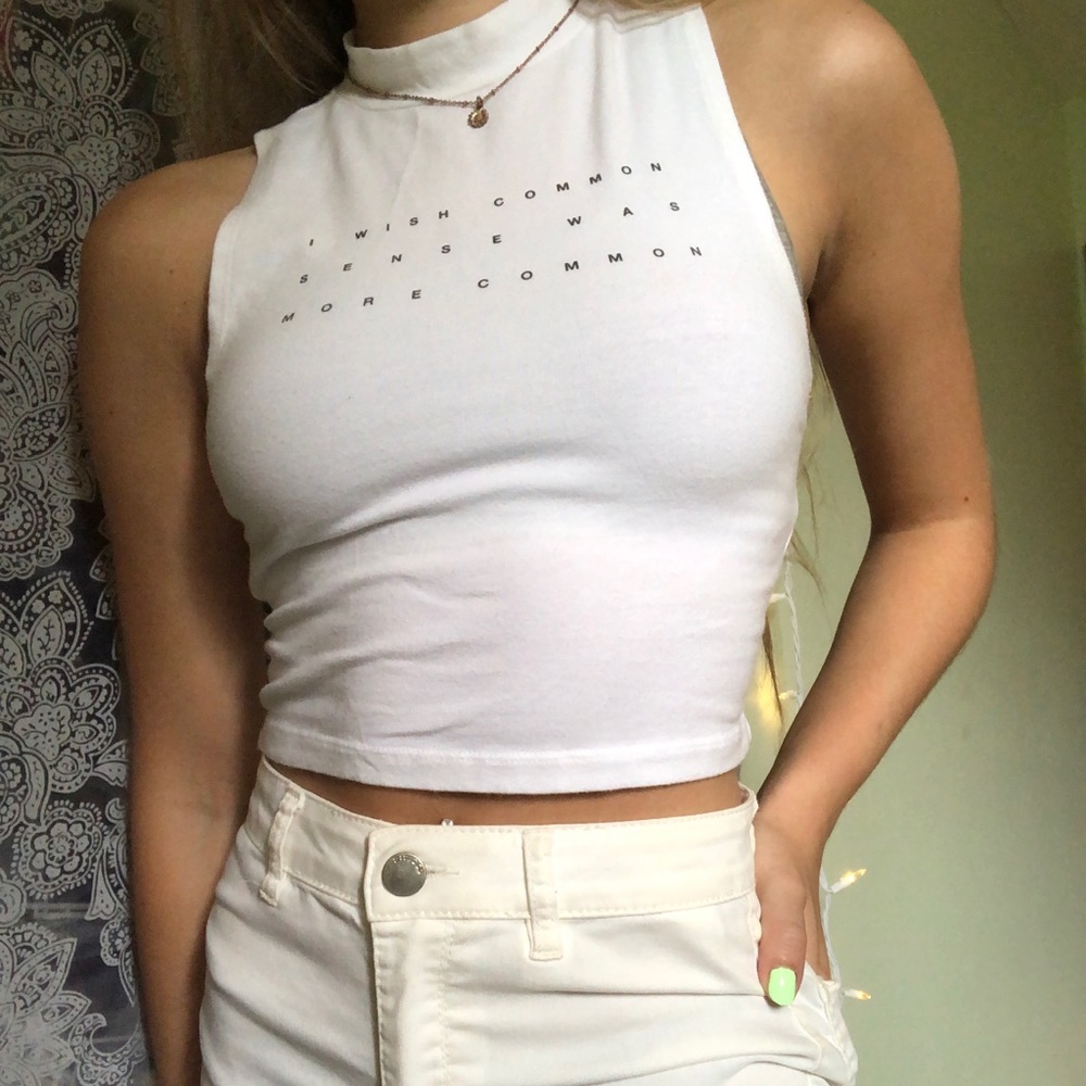 White crop top